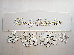 Dekorácie - Drevený rodinný kalendár B-Family Calendar (najväčší výber kombinácii) - 12955477_