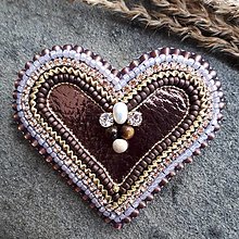 Brošne - Srdcomilka čokoládová- brošňa v tvare srdca - 12955271_