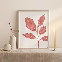 Grafika - Botanická ilustrácia v ružovej farbe - 12951514_