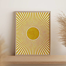 Obrazy - Žltý print so slnkom - 12951618_
