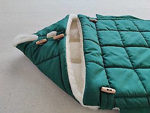 Detský textil - RUNO SHOP fusak pre deti do kočíka 100% ovčie runo MERINO TOP super wash do úzkych vaničiek a autosedačky Green - 12960360_