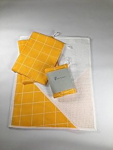 Úžitkový textil - žlté utierky súprava 4 ks - 12957155_