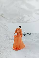 Šaty - Oranžové šifónové šaty Očovianka - 12956146_