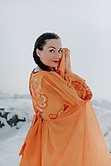 Šaty - Oranžové šifónové šaty Očovianka - 12956147_