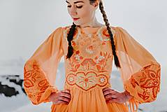 Šaty - Oranžové šifónové šaty Očovianka - 12956148_