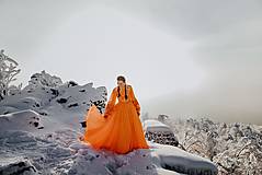 Šaty - Oranžové šifónové šaty Očovianka - 12956149_