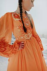 Šaty - Oranžové šifónové šaty Očovianka - 12956155_