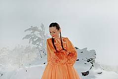 Šaty - Oranžové šifónové šaty Očovianka - 12956158_