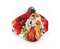 Rúška - Anatomické antibakteriálne dizajnové rúško s časticami striebra - Toscana Flower - 12960706_
