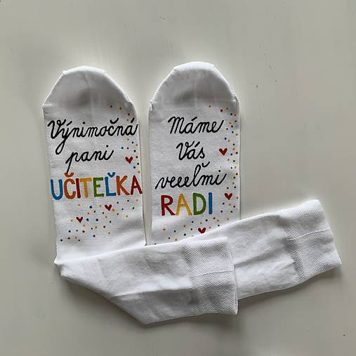 Maľované ponožky pre PANI UČITEĽKU (Výnimočnú)