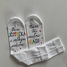 Ponožky, pančuchy, obuv - Maľované ponožky pre PANI UČITEĽKU - 12957412_