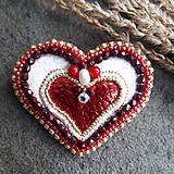 Brošne - Srdcomilka dvojitá-brošňa v tvare srdca - 12959877_