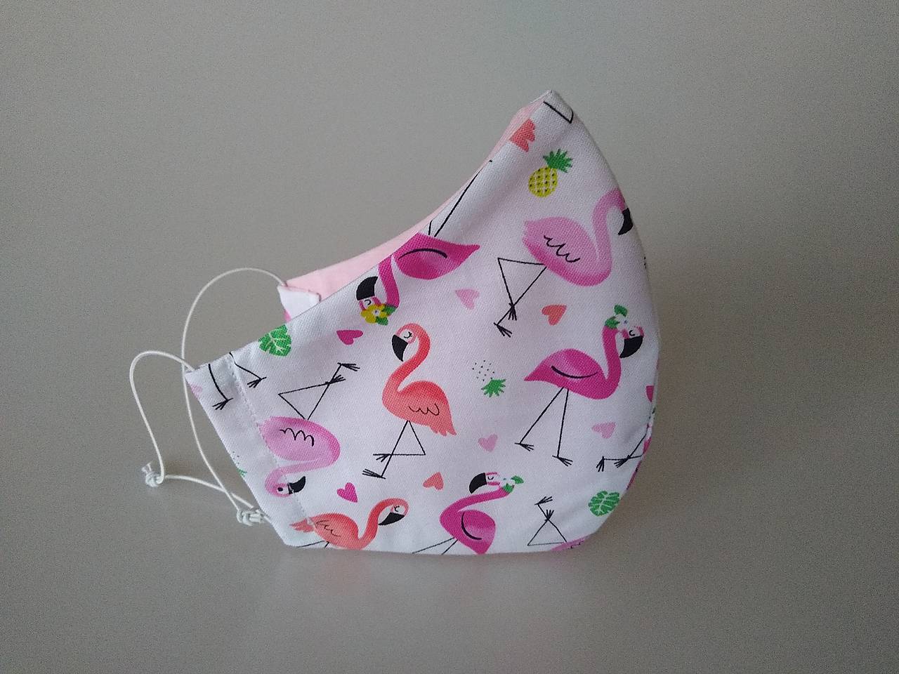 Dizajnové rúško plameniaky  rôzne tvarované dvojvrstvové