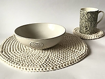 Úžitkový textil - Prestieranie okrúhle na stôl. (Natur - ecru Ø 33 cm) - 12964325_