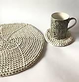 Úžitkový textil - Prestieranie okrúhle na stôl. (Natur - ecru Ø 33 cm) - 12964326_