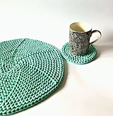 Úžitkový textil - Prestieranie okrúhle na stôl. (Mint -Tyrkysová Ø 14 cm) - 12964372_