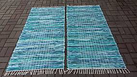 Úžitkový textil - Koberec tkaný ,,tyrkysovo zelený,, 80x180cm - 12964712_