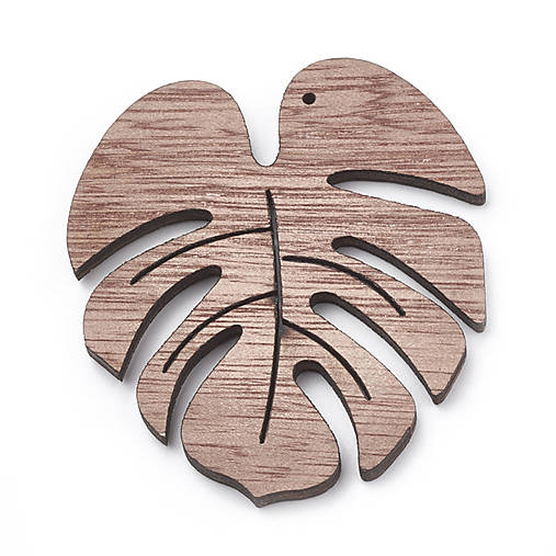 Komponenty - drevené prívesky - monstera - 12963749_