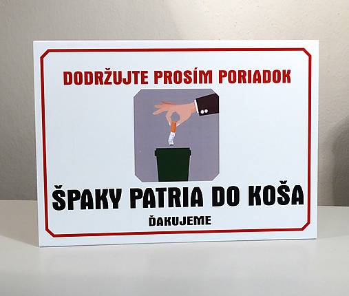 Tabuľky - Špaky patria do koša - 12964826_