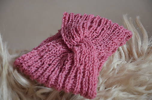 Čiapky, čelenky, klobúky - Čelenka turban (Ružová) - 12963419_
