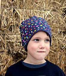 Detské čiapky - Srdečná ... dvojvrstvová čiapka - 12965520_