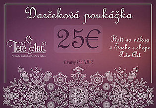 Darčekové poukážky - Valentín s Tete-Art Darčeková poukážka (Darčeková poukážka - vytlačená) - 12961749_