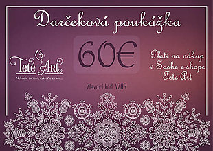 Darčekové poukážky - Valentín s Tete-Art Darčeková poukážka (Darčeková poukážka - vytlačená) - 12961751_
