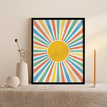 Obrazy - Plagát "Farebné slnko" - 12961331_