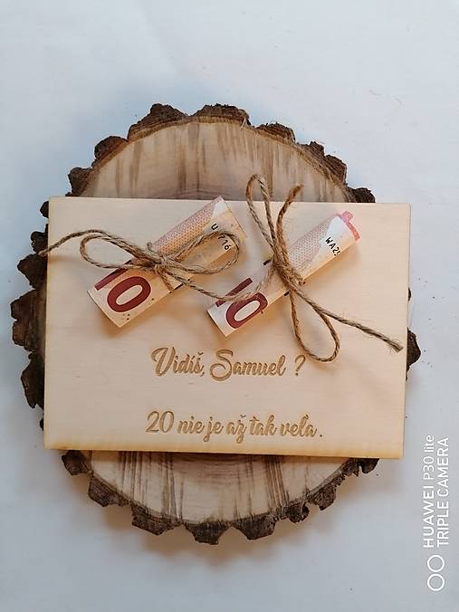 Papiernictvo - Drevena pohľadnica k jubileu s menom - 12961049_