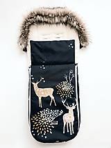 Detský textil - Fusak do športového kočíka - Zlaté jelene - 12966166_