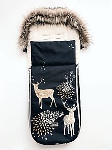 Detský textil - Fusak do športového kočíka - Zlaté jelene - 12966166_