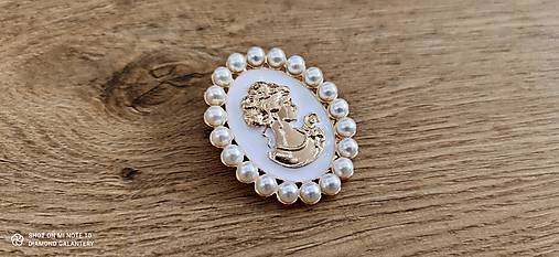 Galantéria - Aplikácia ozdobná Dáma (Biela) - 12975149_