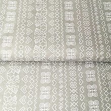 Textil - malé sivé Čičmany, 100 % bavlna, šírka 140 Cm - 12971456_