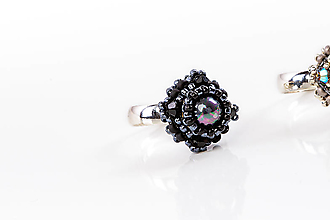 Prstene - prsteň Zina (prírodný minerál čierna perleť) - 12973386_