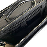 Veľké tašky - Pracovný kufor z pravej kože v čiernej farbe - 12972409_