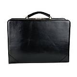 Veľké tašky - Pracovný kufor z pravej kože v čiernej farbe - 12972419_