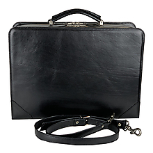 Veľké tašky - Pracovný kufor z pravej kože v čiernej farbe - 12972406_