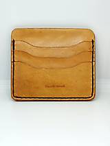 Peňaženky - Kožená minimalistická peňaženka s klipom  (Meď/Bronz) - 12974485_