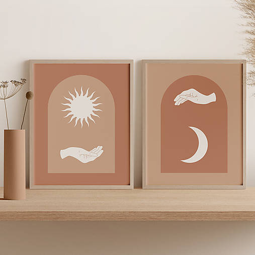Magický set plagátov so slnkom a mesiacom (A4 (2 ks))