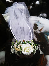 Ozdoby do vlasov - Závoj s kvetinovým hrebienkom  ruža+gypsomilka - 12972958_