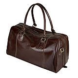Veľké tašky - Kožená cestovná taška/kabela v tmavo hnedej farbe - 12976299_