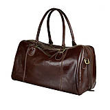 Veľké tašky - Kožená cestovná taška/kabela v tmavo hnedej farbe - 12976301_