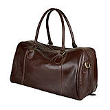 Veľké tašky - Kožená cestovná taška/kabela v tmavo hnedej farbe - 12976302_
