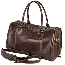 Veľké tašky - Kožená cestovná taška/kabela v tmavo hnedej farbe - 12976298_