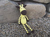 Háčkovaná žirafka so srdiečkom - veľká - 45cm