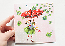 Papier - Pohľadnica "Nech Ti prší šťastie" - 12975343_