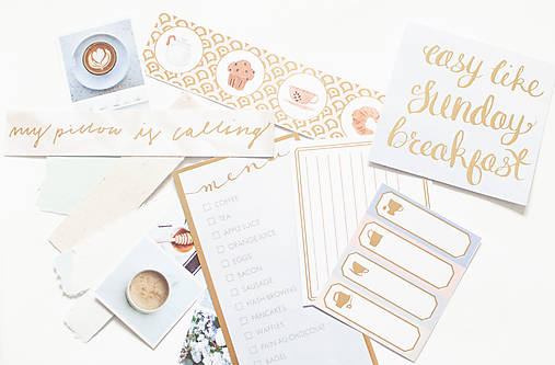 Papier - Journal tvorenie "breakfast sky blue"  - 12978098_