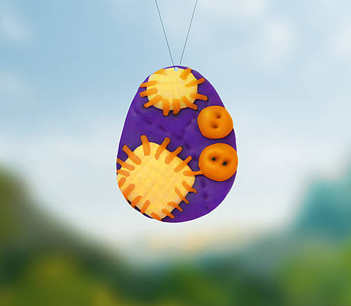 Dekorácie - Veľkonočné vajíčko mini na zavesenie - záplatové - 12977418_