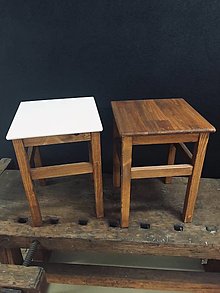 Nábytok - Vintage stolček - na mieru  (Hnedá - farba orech) - 12984558_