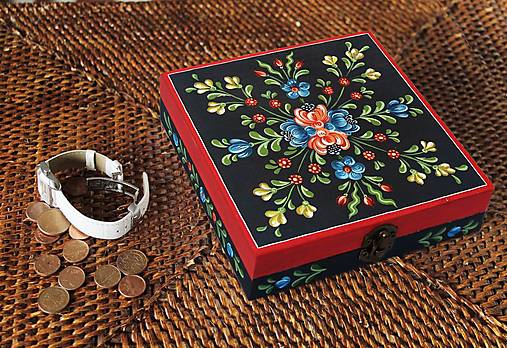 Ručne maľovaná šperkovnica Anna Hindeloopen (V2.5 cm, D14 cm, Š14 cm)